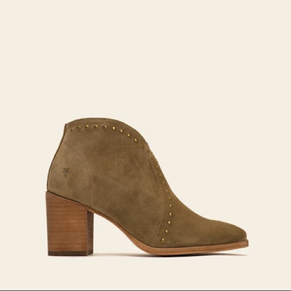Frye Nora Stud Genuine Suede Zip Ankle Booties - Picture 7 of 15